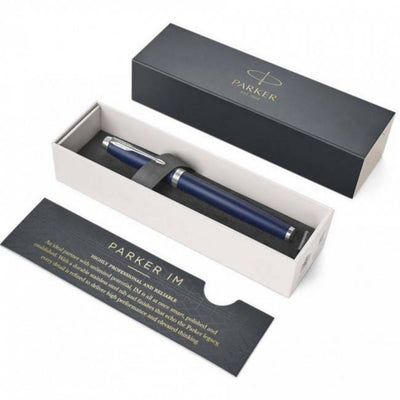 Personalised Parker IM Blue with Chrome Trim Fountain Pen
