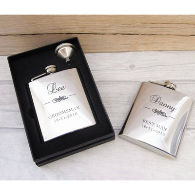 Personalised Wedding Hip Flask - Best Man, Usher