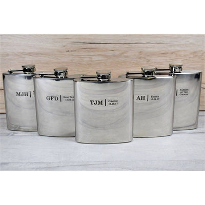 Personalised Wedding Hip Flask - Best Man, Groom, Usher Gift
