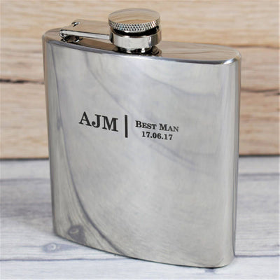 Personalised Wedding Hip Flask - Best Man, Groom, Usher Gift