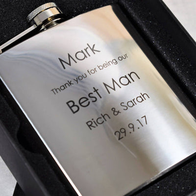 Personalised Wedding Hip Flask - Gift For Ushers & Best Men