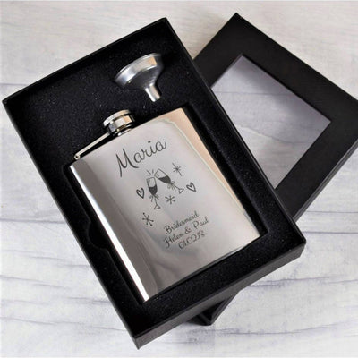 Personalised Bridesmaid Hip Flask - Vintage Style