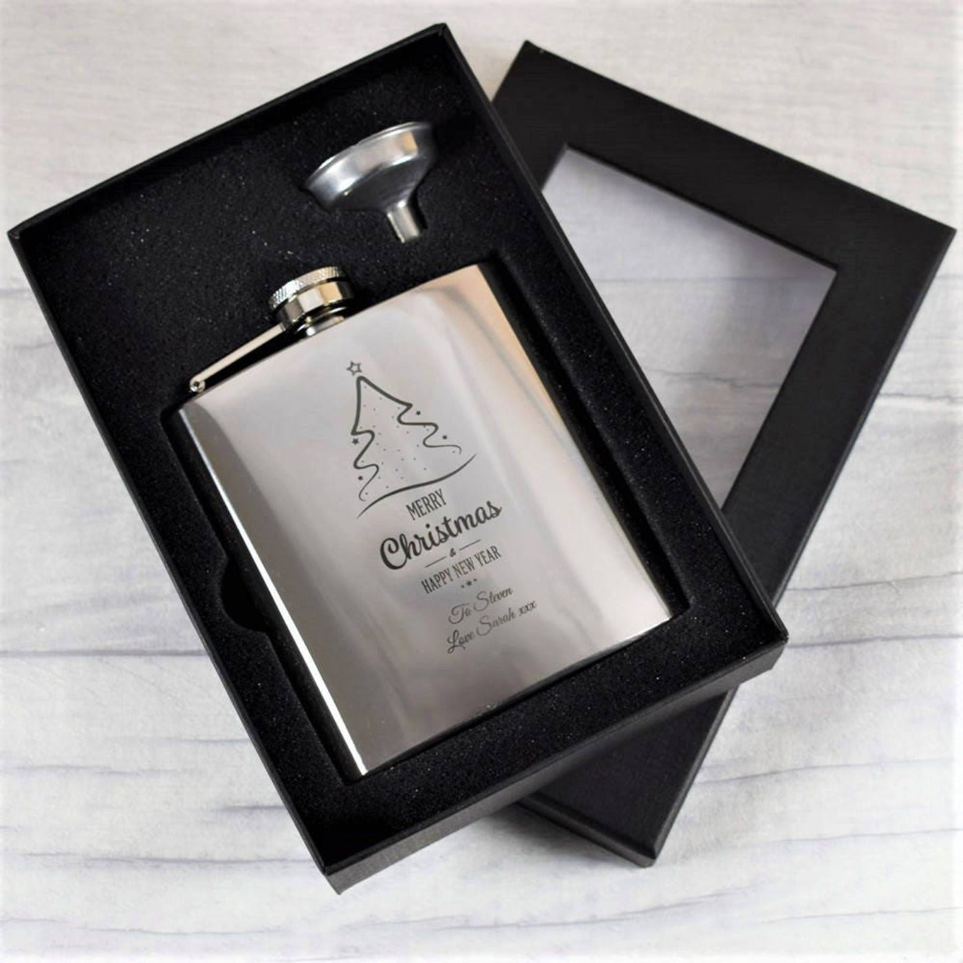Engraved, Festive, Christmas Hip Flasks