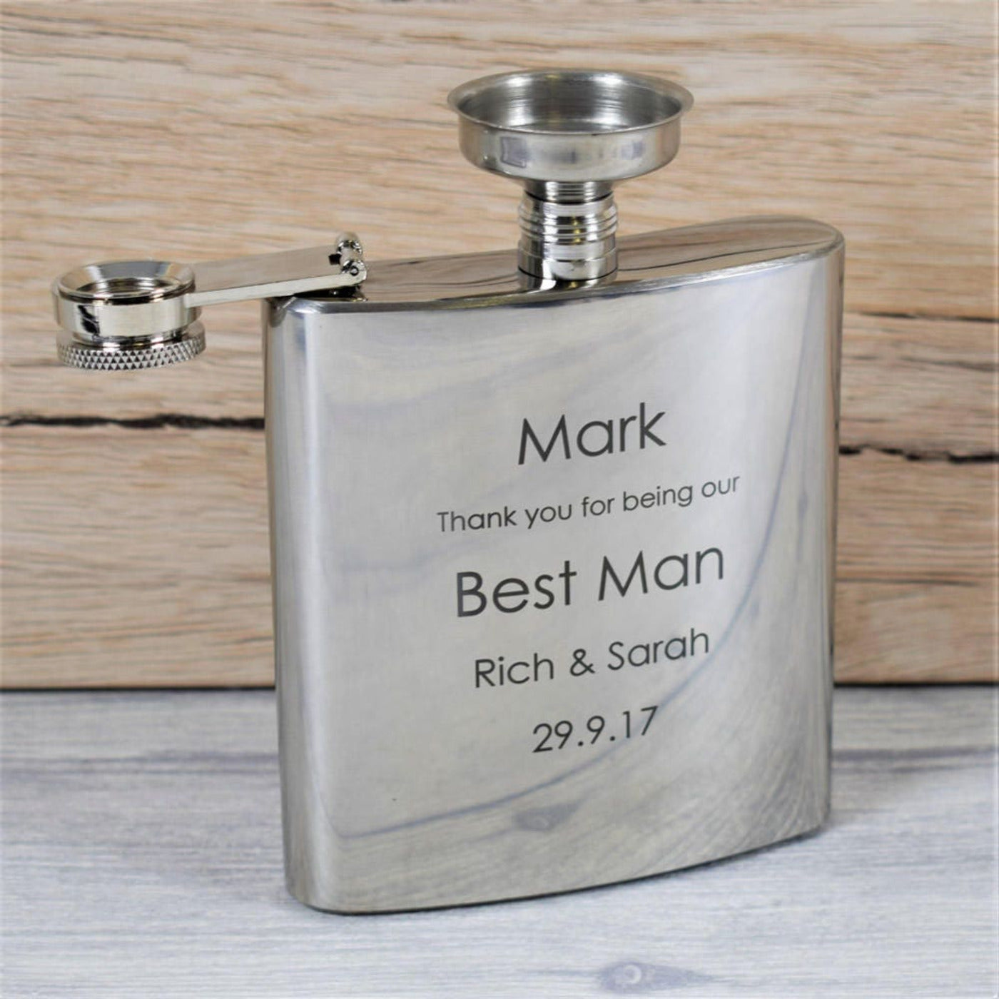 Personalised Wedding Hip Flask - Gift For Ushers & Best Men