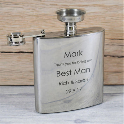 Personalised Wedding Hip Flask - Gift For Ushers & Best Men