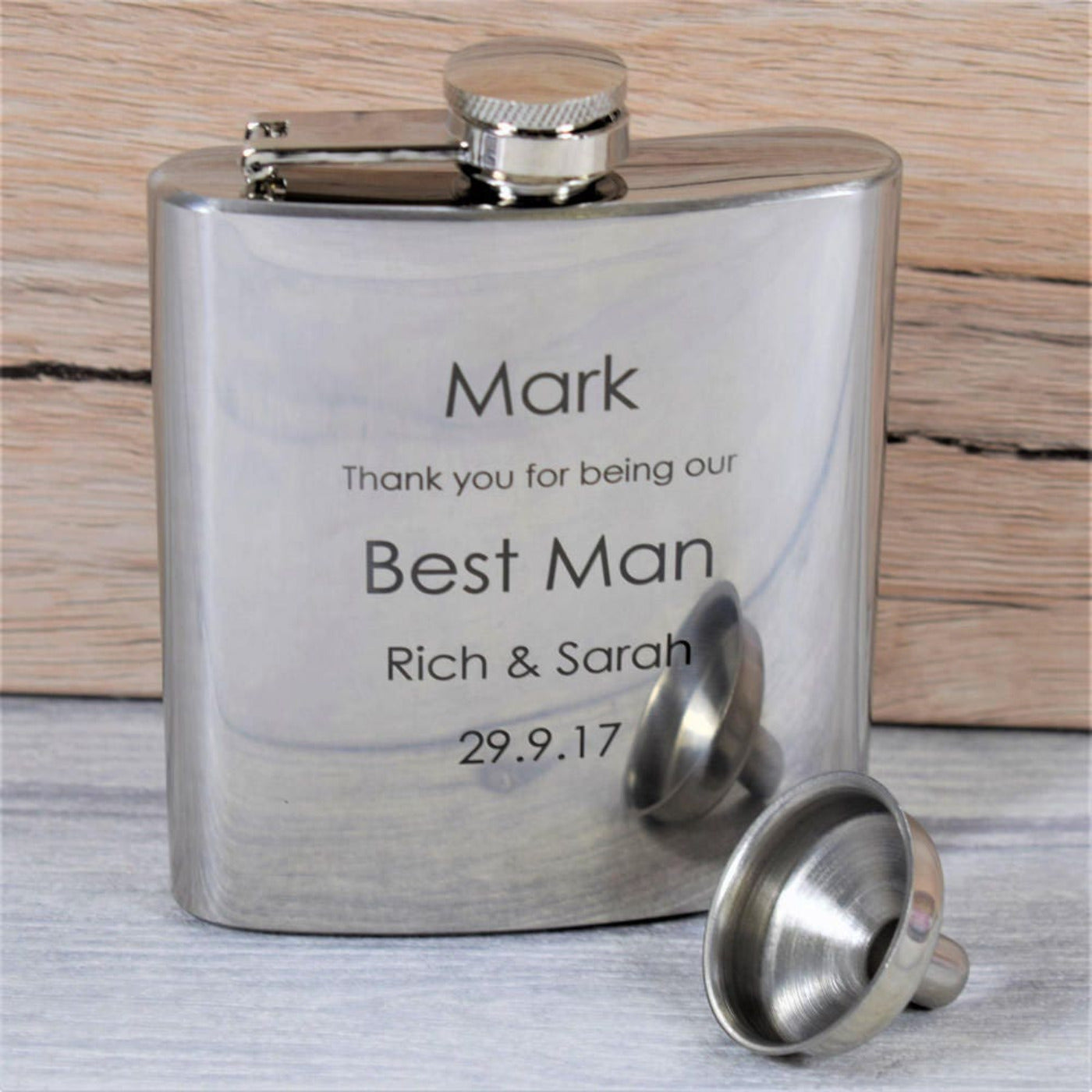 Personalised Wedding Hip Flask - Gift For Ushers & Best Men