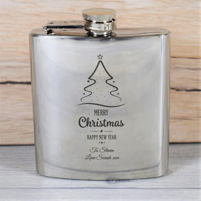 Engraved, Festive, Christmas Hip Flasks