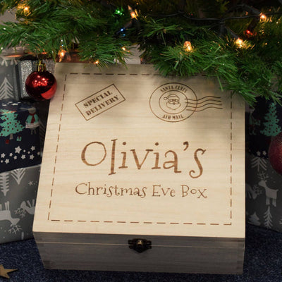 Personalised, Engraved Wooden Christmas Eve Box - Christmas Post