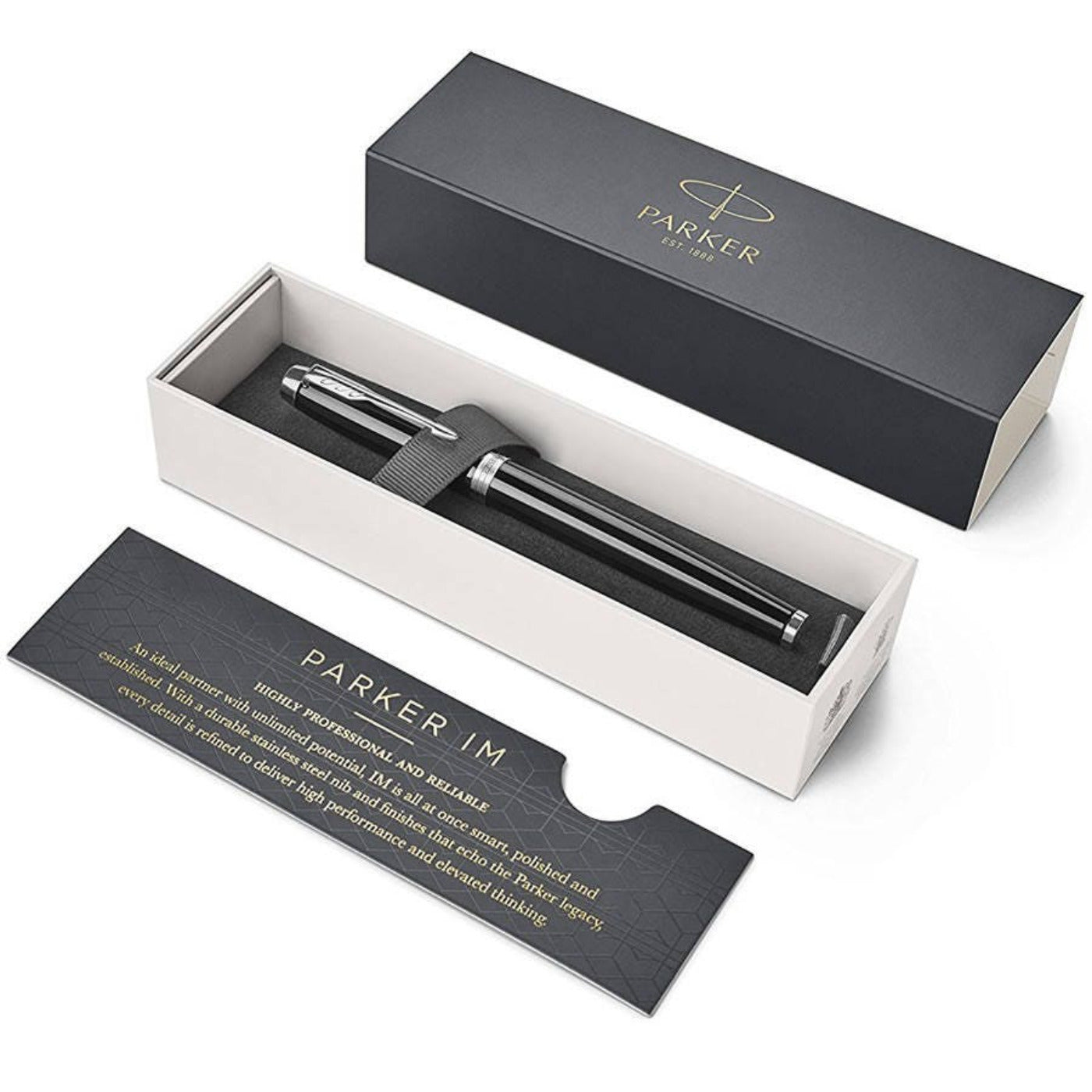 Personalised Parker IM Black with Chrome Trim Rollerball Pen