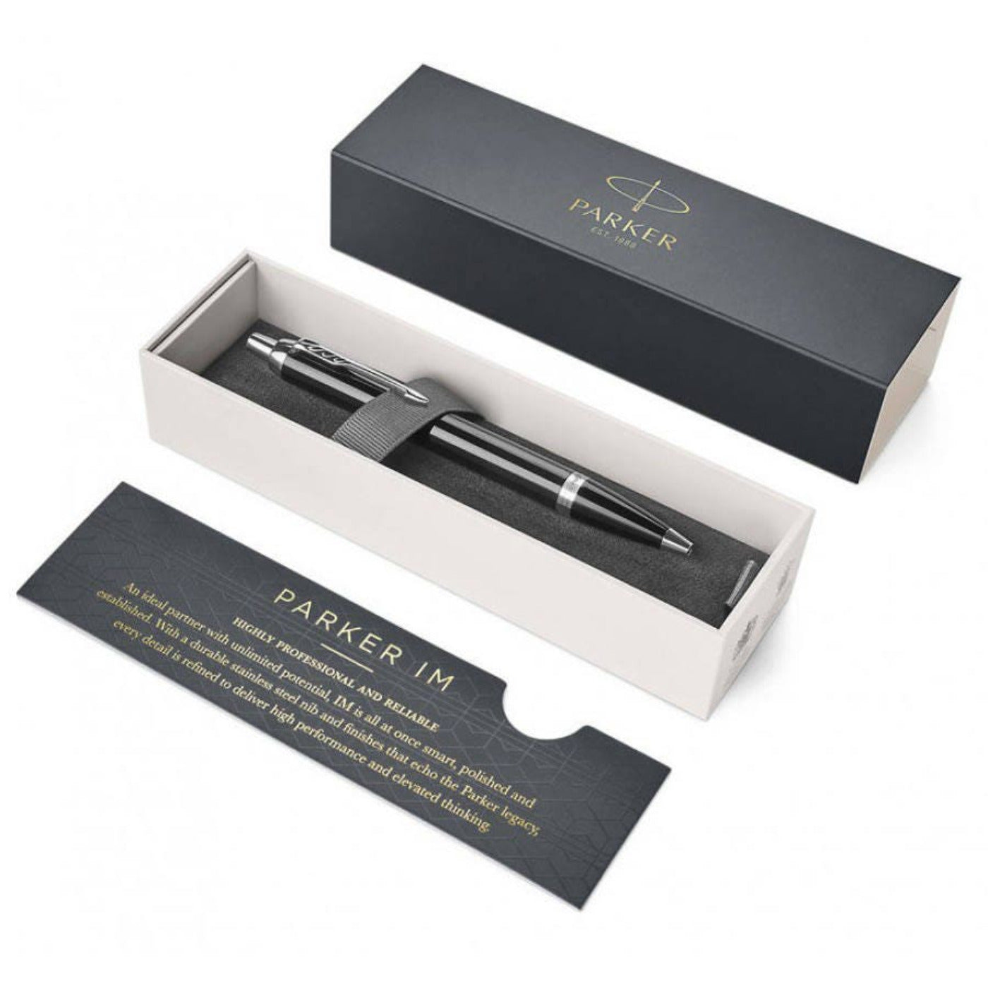 Personalised Parker IM Black With Chrome Trim Ballpoint Pen
