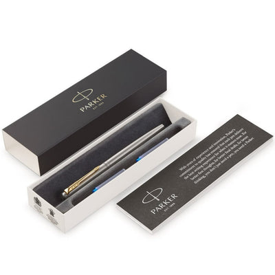 Engraved Pen, Parker Stainless Steel Gold Trim FOUNTAIN PEN