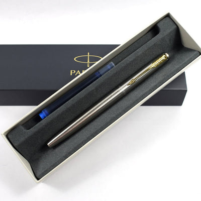 Engraved Pen, Parker Stainless Steel Gold Trim FOUNTAIN PEN