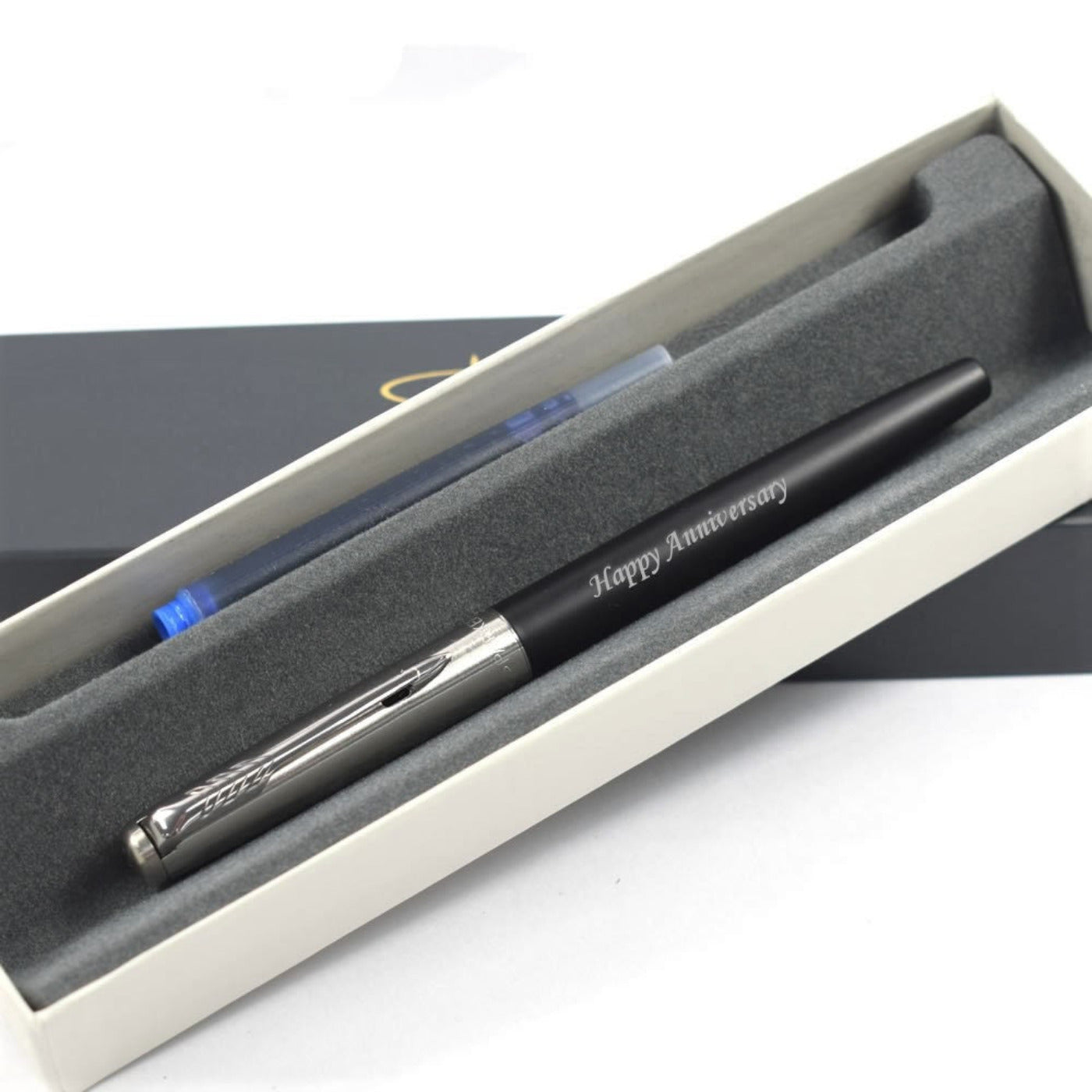 Engraved FOUNTAIN PEN Parker Jotter 'Bond Street' Black Personalised Pen