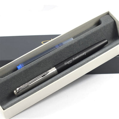 Engraved FOUNTAIN PEN Parker Jotter 'Bond Street' Black Personalised Pen