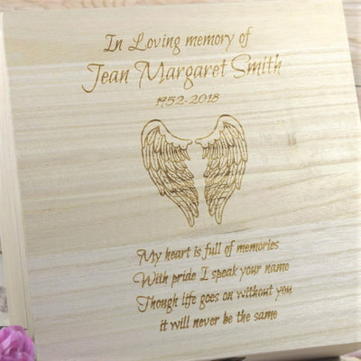 Personalised Remembrance Keepsake Box - Wings Design