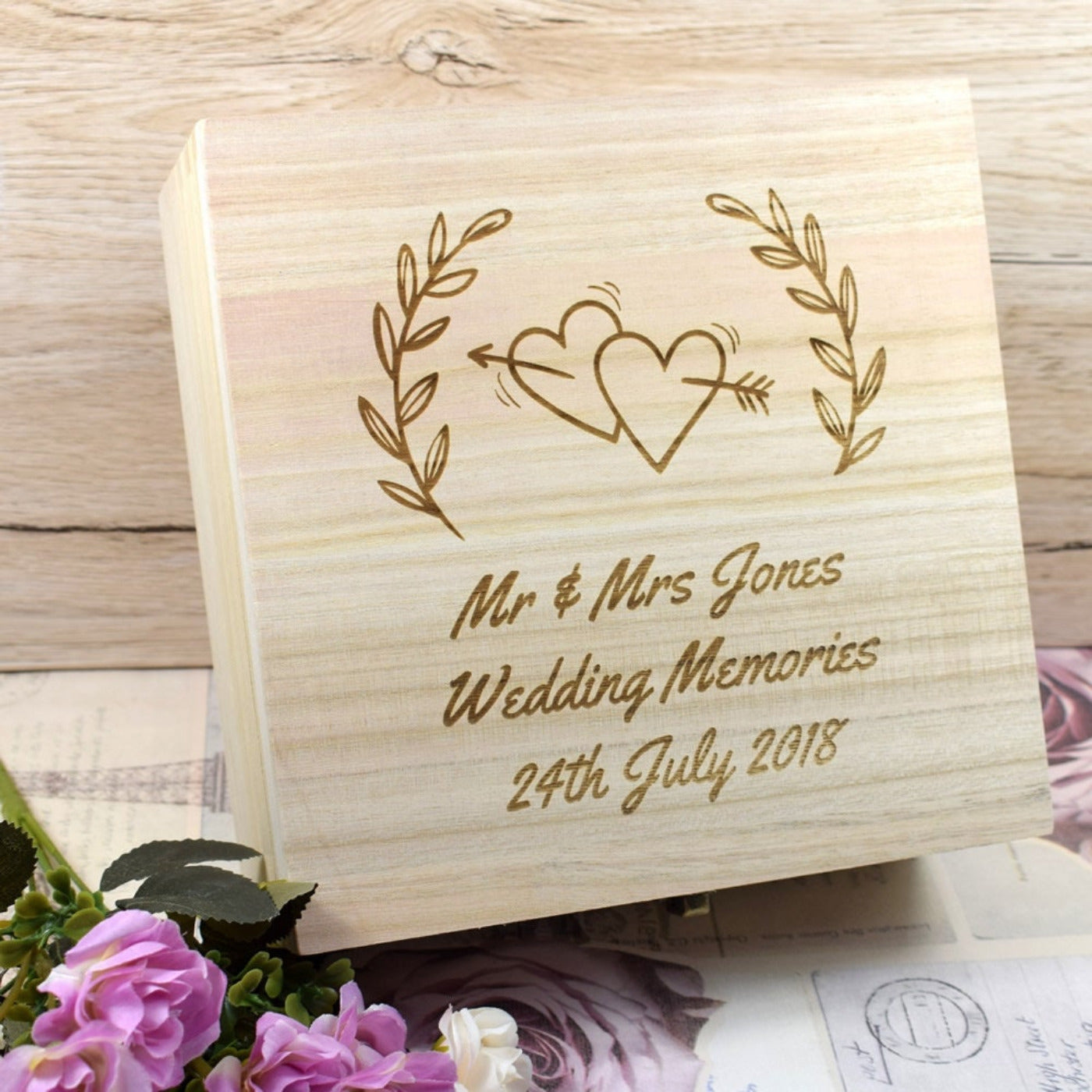 Personalised Mr & Mrs Wedding Keepsake Box - Memory Box, Newlywed Gift, Anniversary