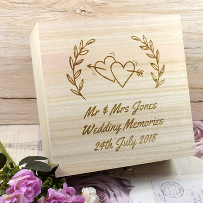 Personalised Mr & Mrs Wedding Keepsake Box - Memory Box, Newlywed Gift, Anniversary