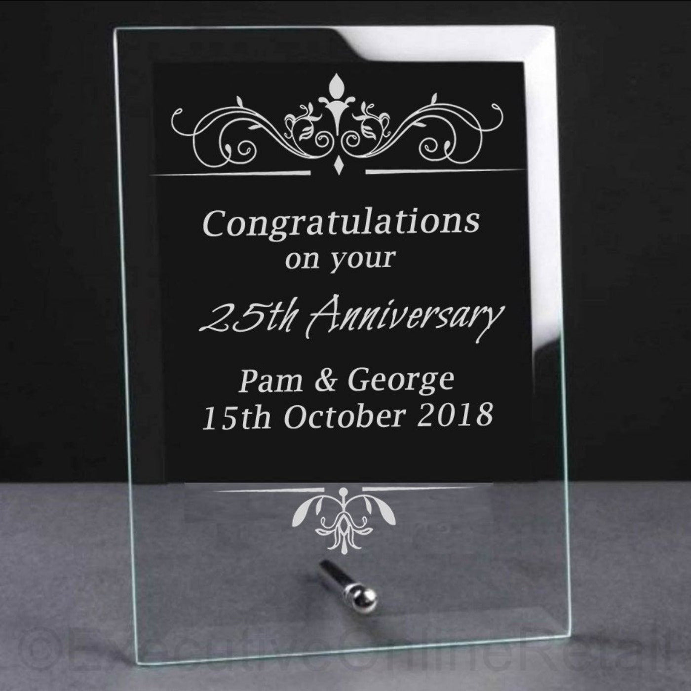 Personalised Glass Plaque - Wedding Anniversary for 50th, 40th…