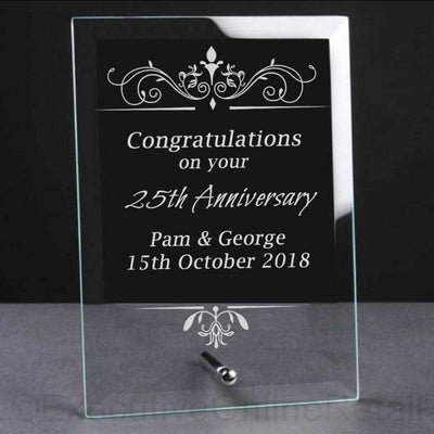 Personalised Glass Plaque - Wedding Anniversary for 50th, 40th…