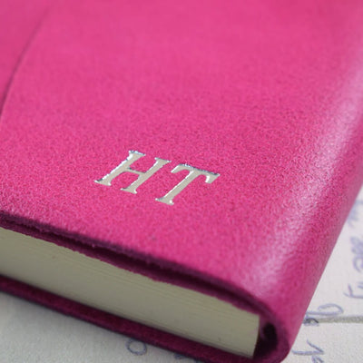 Embossed Medium Pink Genuine Leather Journal