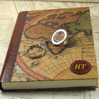 Embossed Large World Map Genuine Leather Journal
