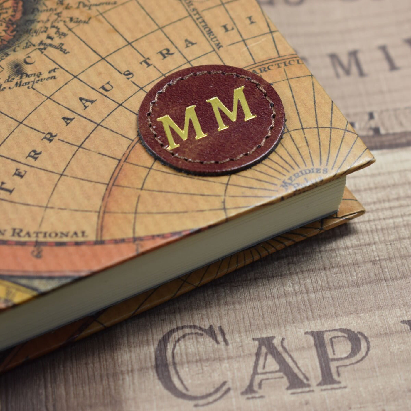 Embossed Large World Map Genuine Leather Journal