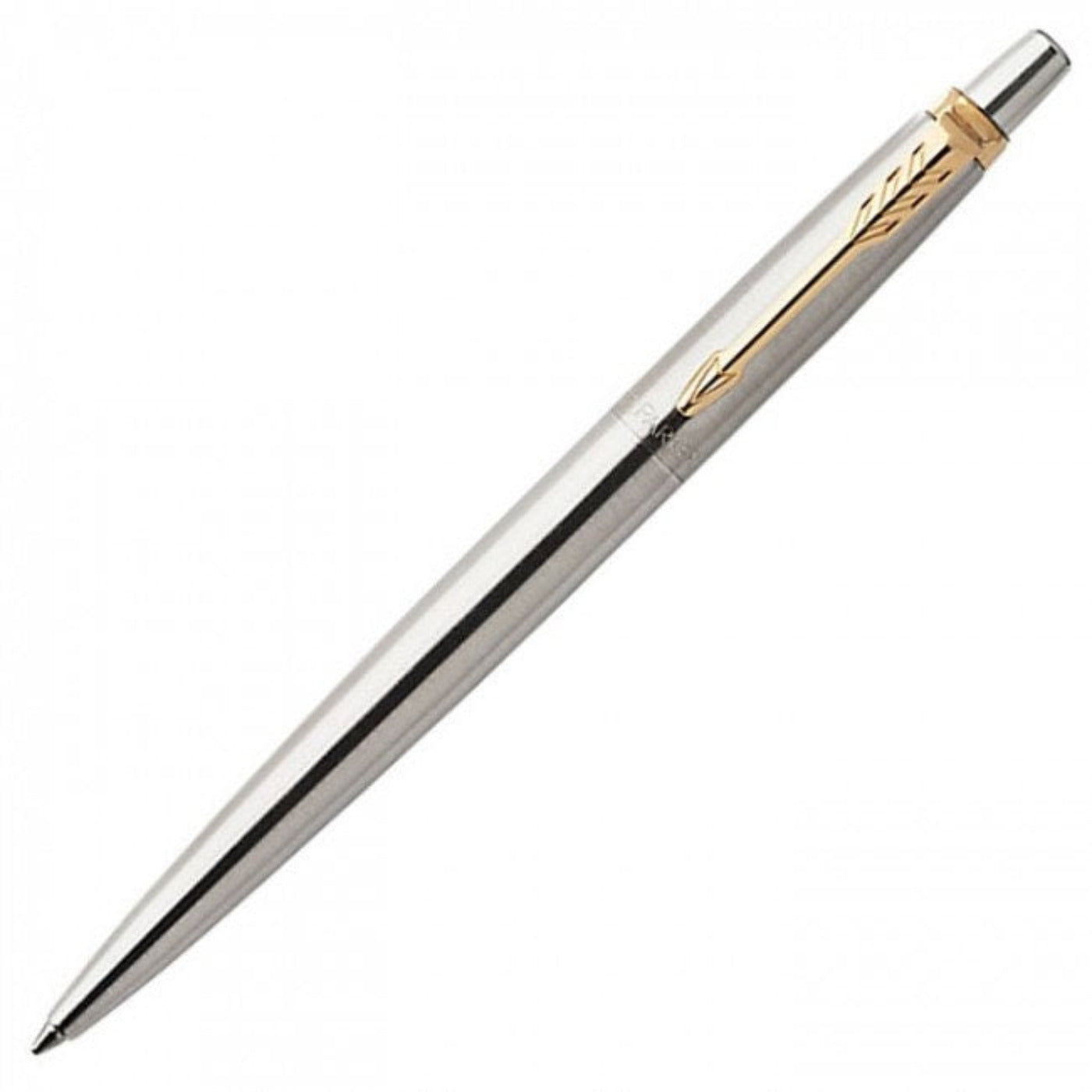 Personalised Stainless Steel Gold Trim Parker Jotter Ball Pen & Fountain Pen Set