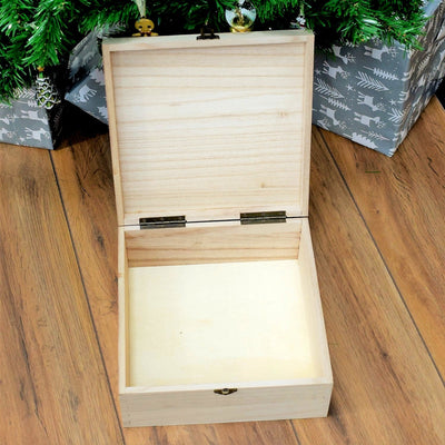Personalised Christmas Eve Box - Wooden Christmas Box With Cute Christmas Design
