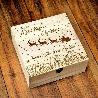 Personalised, Engraved Wooden Christmas Eve Box - The Night Before Christmas