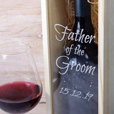 Personalised Wine Box With Clear Lid - Father Of The Groom