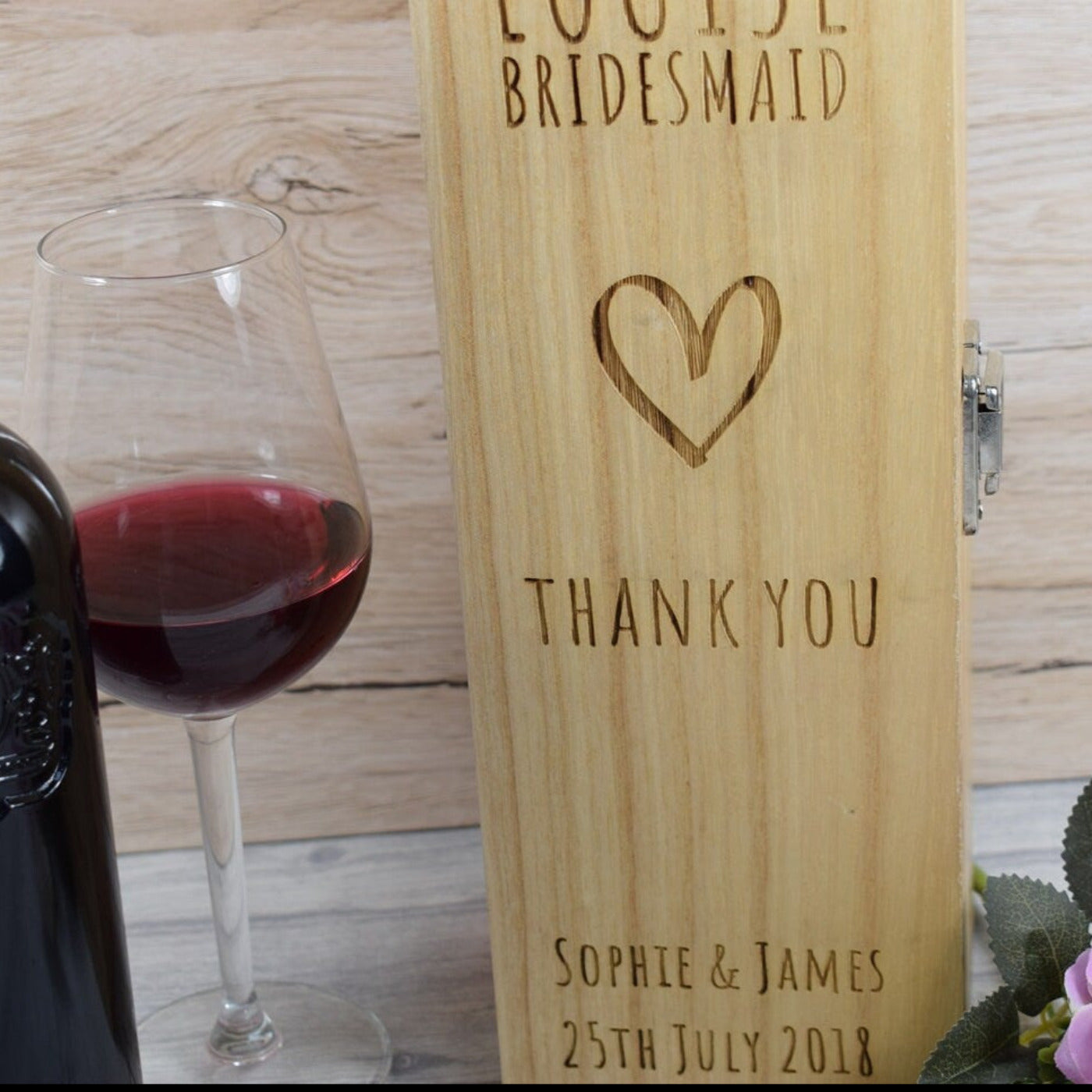 Personalised Wedding Wine Box - Thank You For Being My Bridesmaid