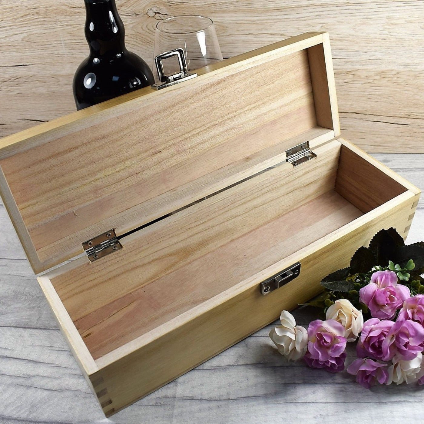 Personalised Wine Box - Alcohol Is A Solution