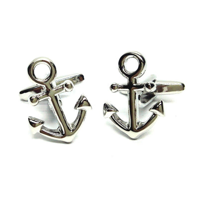 Anchor Cufflinks Nautical Sailing Ships Cufflinks & Engraved Gift Box - Novelty Cufflinks, Quirky Cufflinks, Personalised Cufflinks Box