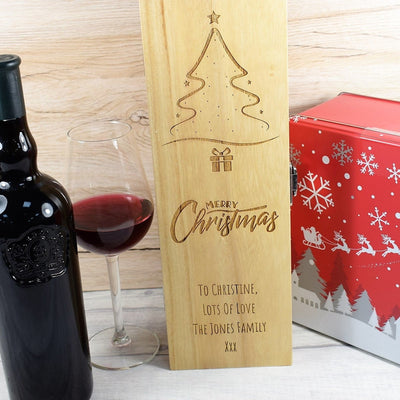 Personalised Wine Box - Christmas Tree