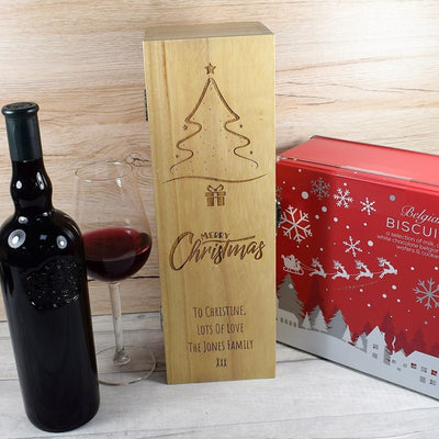 Personalised Wine Box - Christmas Tree