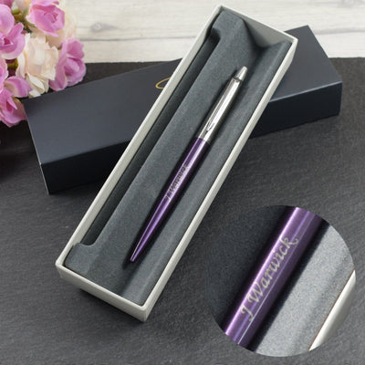 Personalised, Engraved Pen - Parker Victoria Violet Jotter Pen
