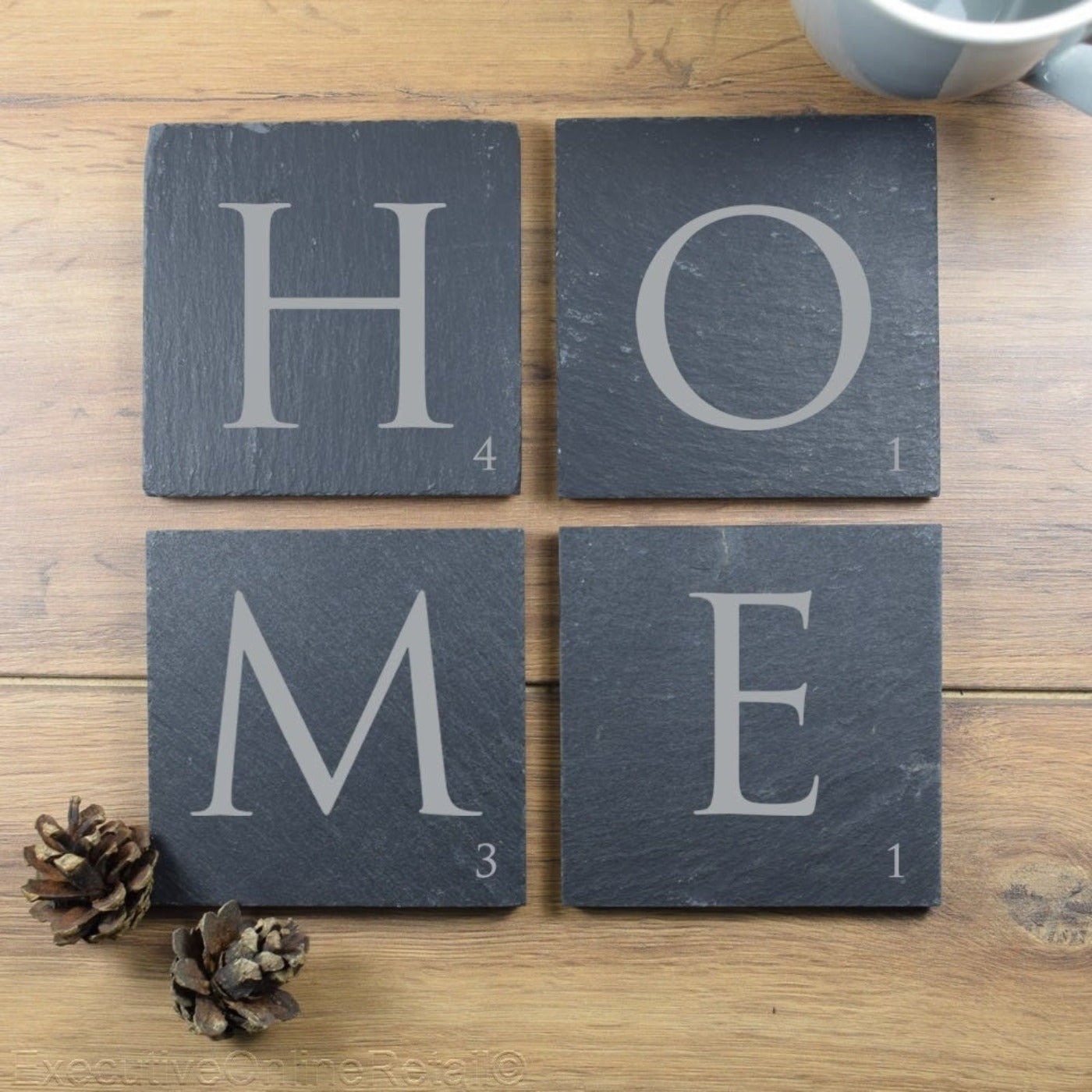 Personalised Slate Coasters - Letter Tiles