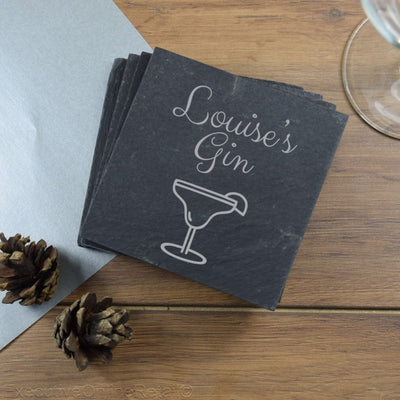 Personalised Slate Coasters - Gin