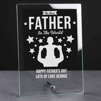 Personalised Father's Day Glass Plaque - Best Father in the World