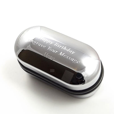 Personalised Engraved Chrome Cufflink Box/Case - Wedding, Birthday, Fathers Day - The Perfect Place To Store His Favourite Cufflinks