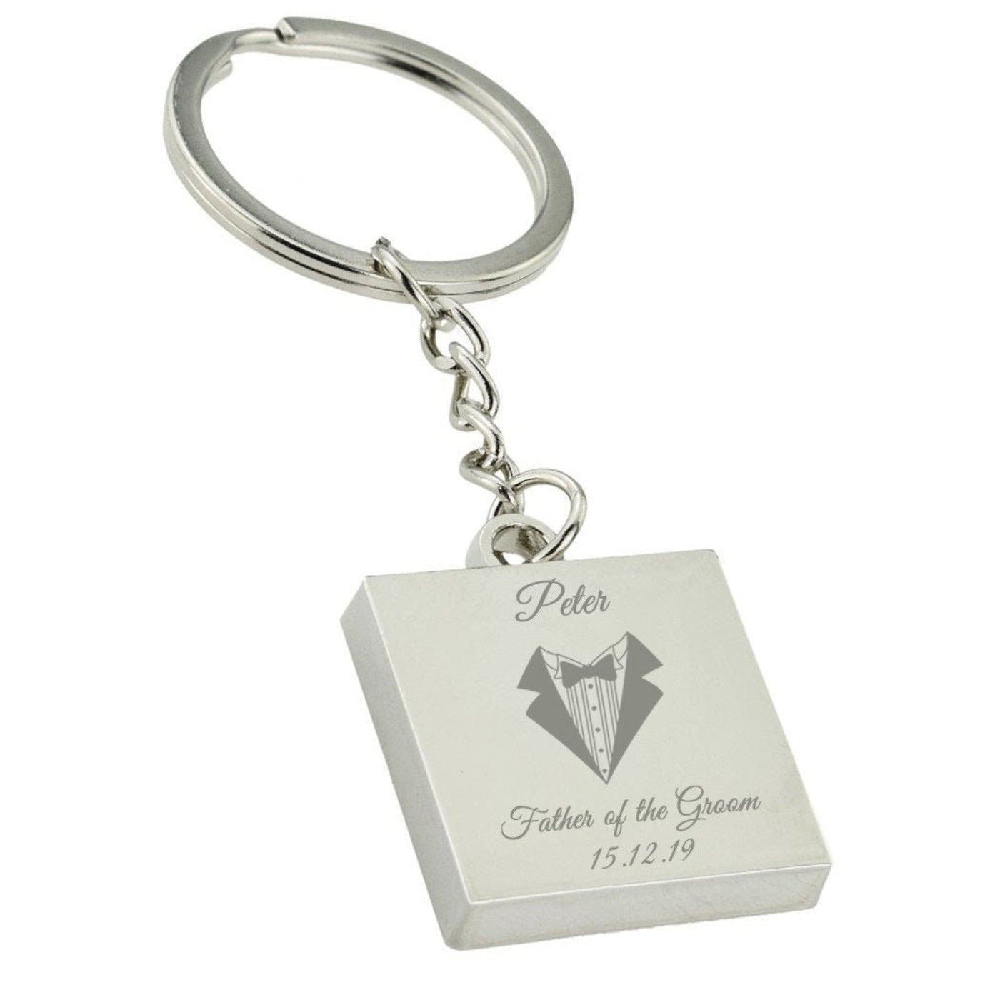 Personalised Keyring - Wedding Father Of The Groom Gift