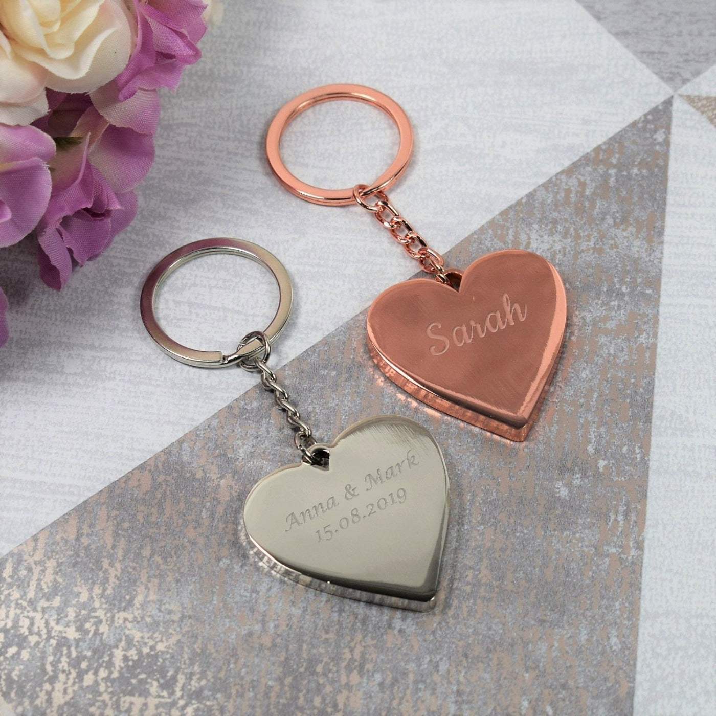 Personalised Engraved Heart Keyring
