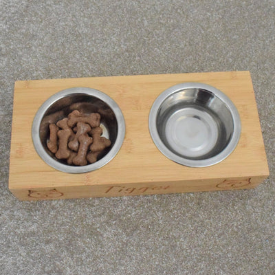 Personalised Bamboo Pet Bowl - Cat