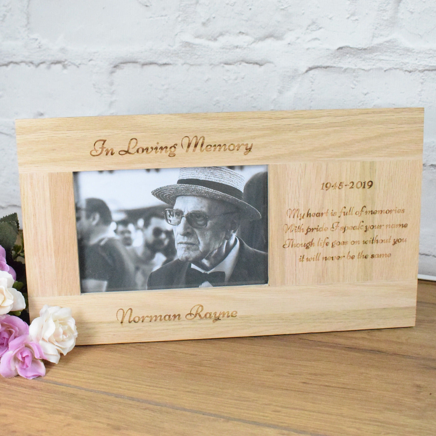 Personalised Solid Oak Photo Frame - In Loving Memory – Custom Gift Co