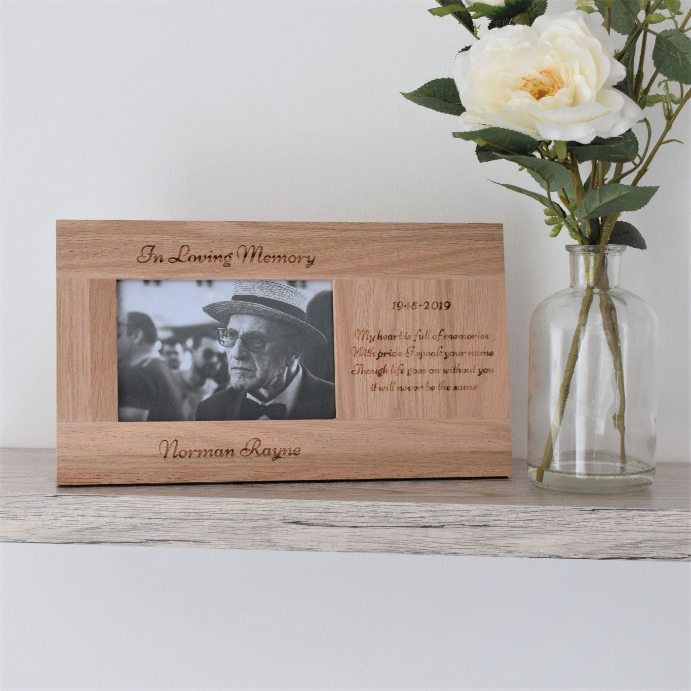 Personalised Solid Oak Photo Frame - In Loving Memory – Custom Gift Co