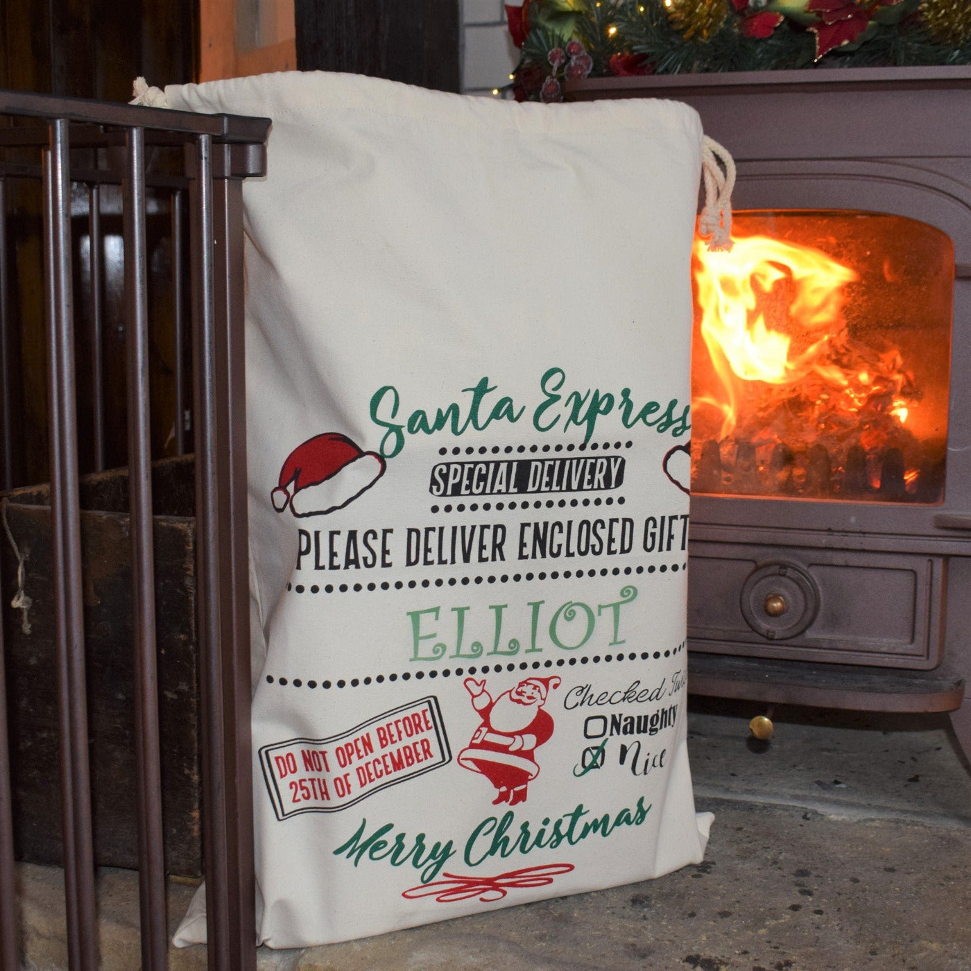 Personalised Festive Christmas Sack - Santa or Reindeer