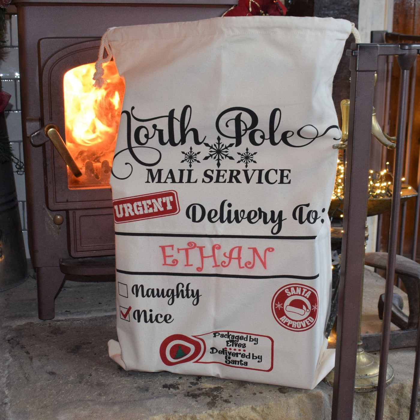Personalised Festive Christmas Sack - North Pole