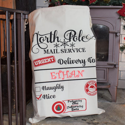 Personalised Festive Christmas Sack - North Pole