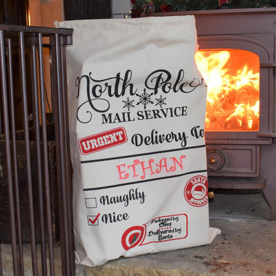 Personalised Festive Christmas Sack - North Pole