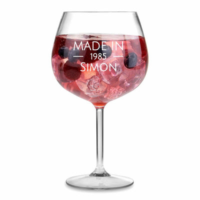 Personalised Engraved Gin Glass - Made in 'Year'